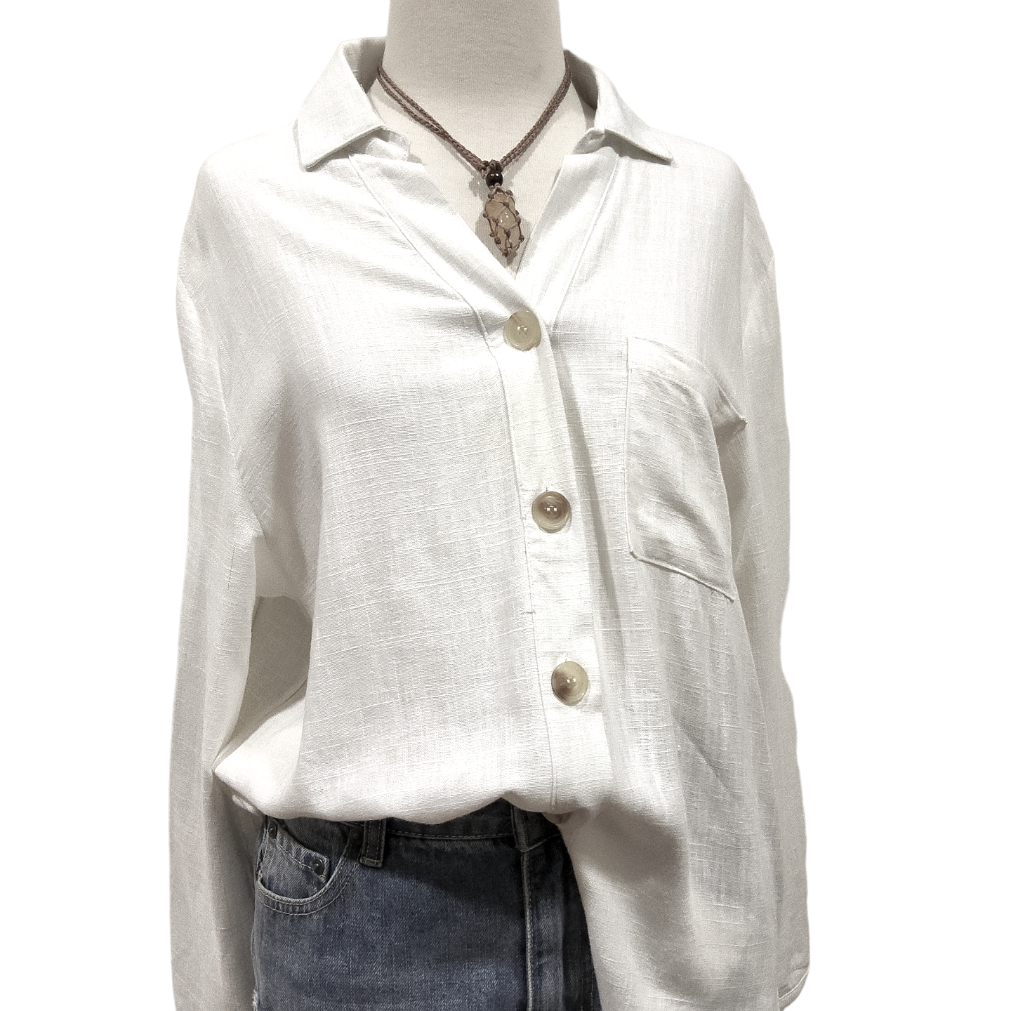 PAMMY  K LINEN BUTTON SHIRT