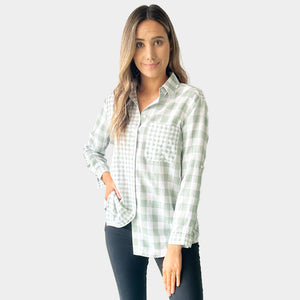 AMYIC MIX GINGHAM SHIRT