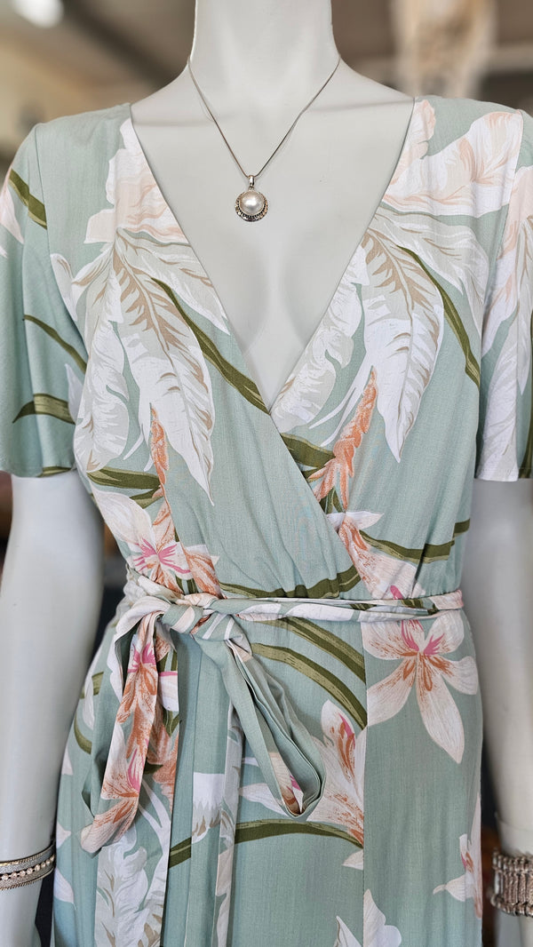 SAGE TROPICAL MIDI WITH TIE - Hippy Haven