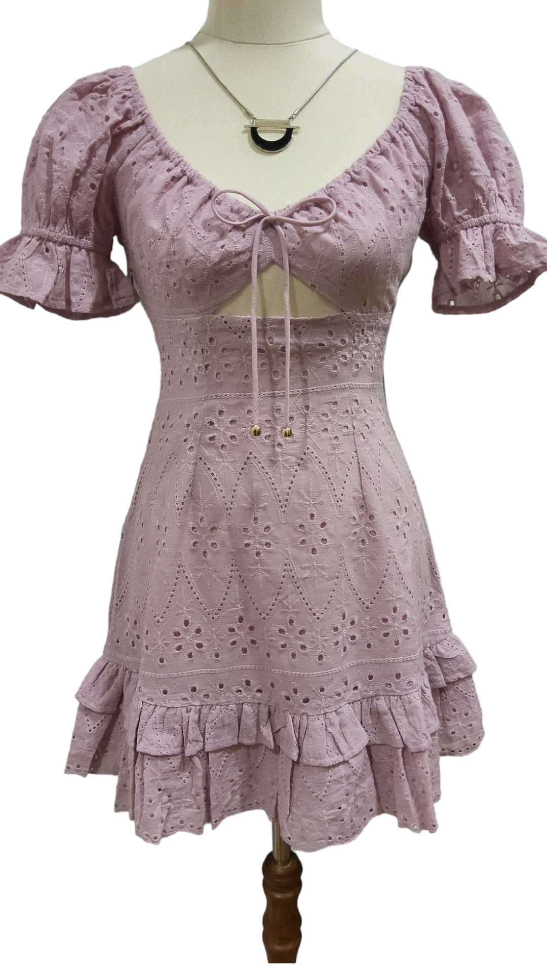 MAUVE MINI DRESS WITH CUT OUT