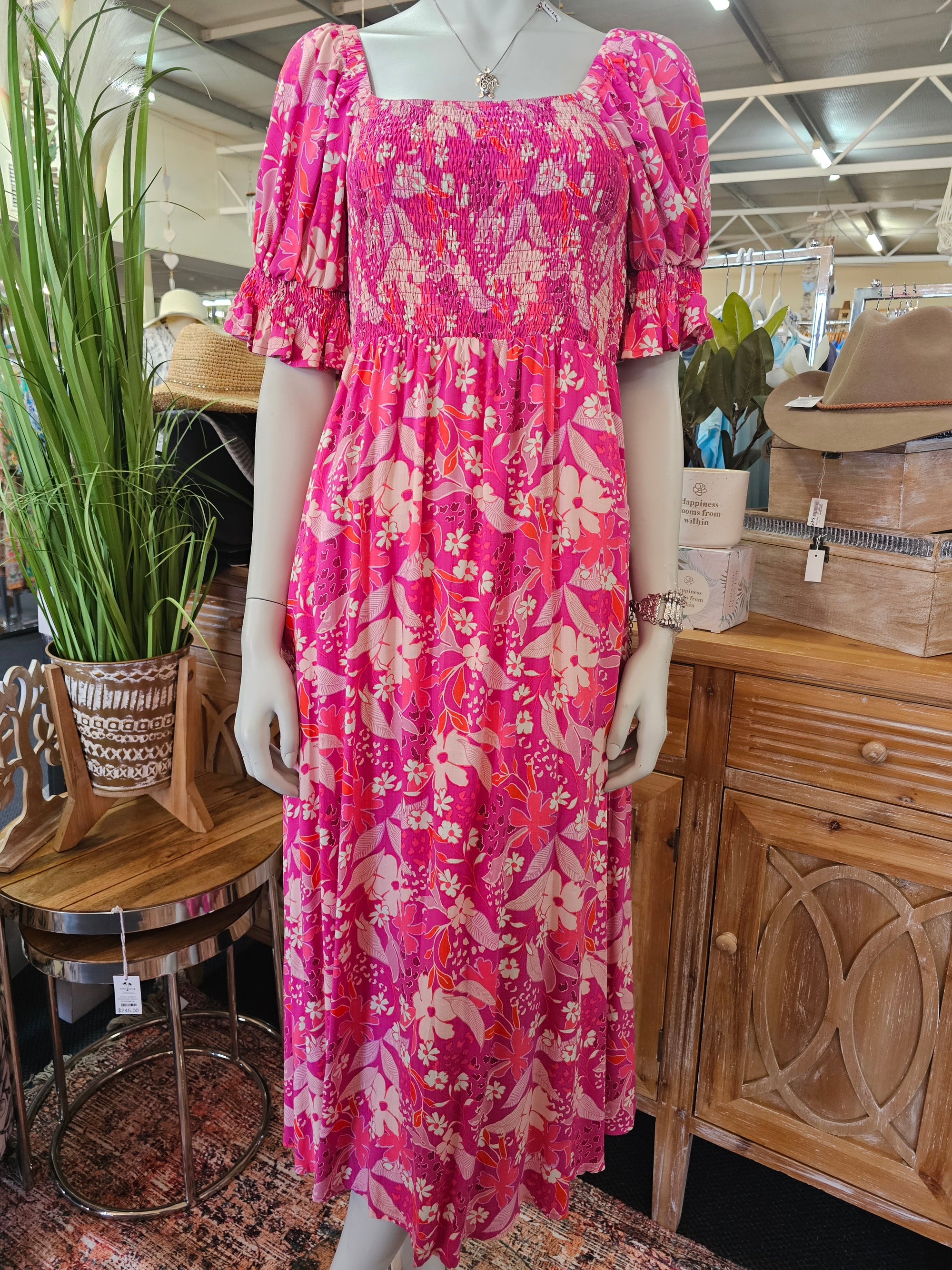 ELOISE SHIRRED MAXI DRESS