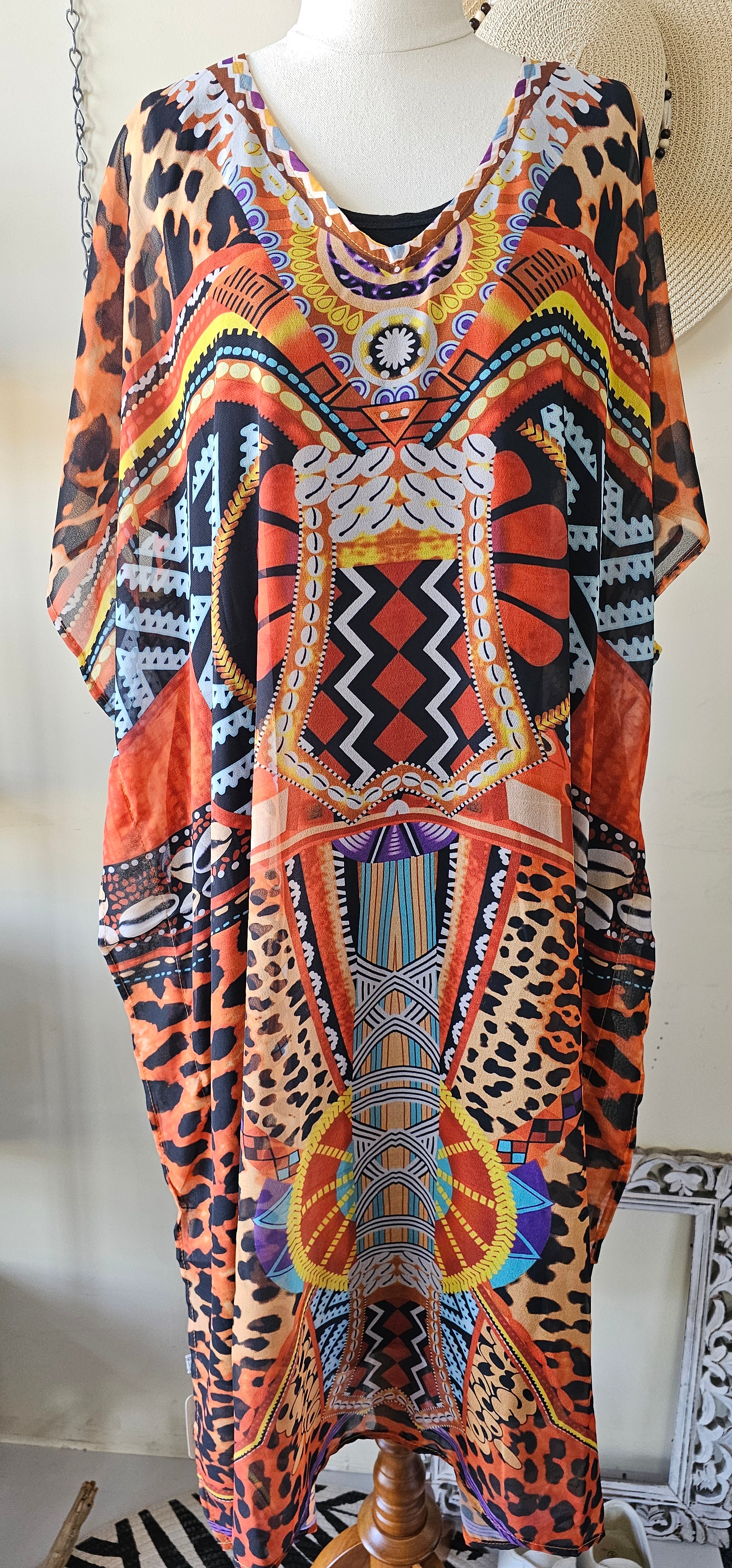 PRINTED CHIFFON KAFTAN LONG LENGTH