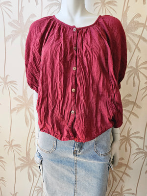 BATWING BUTTON THRU BLOUSE