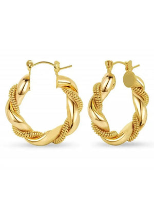 18K GOLD PLATED HOOPS - TWIST