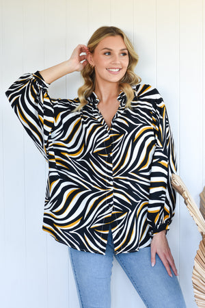 OCEANIC ZEBRA PRINT TOP