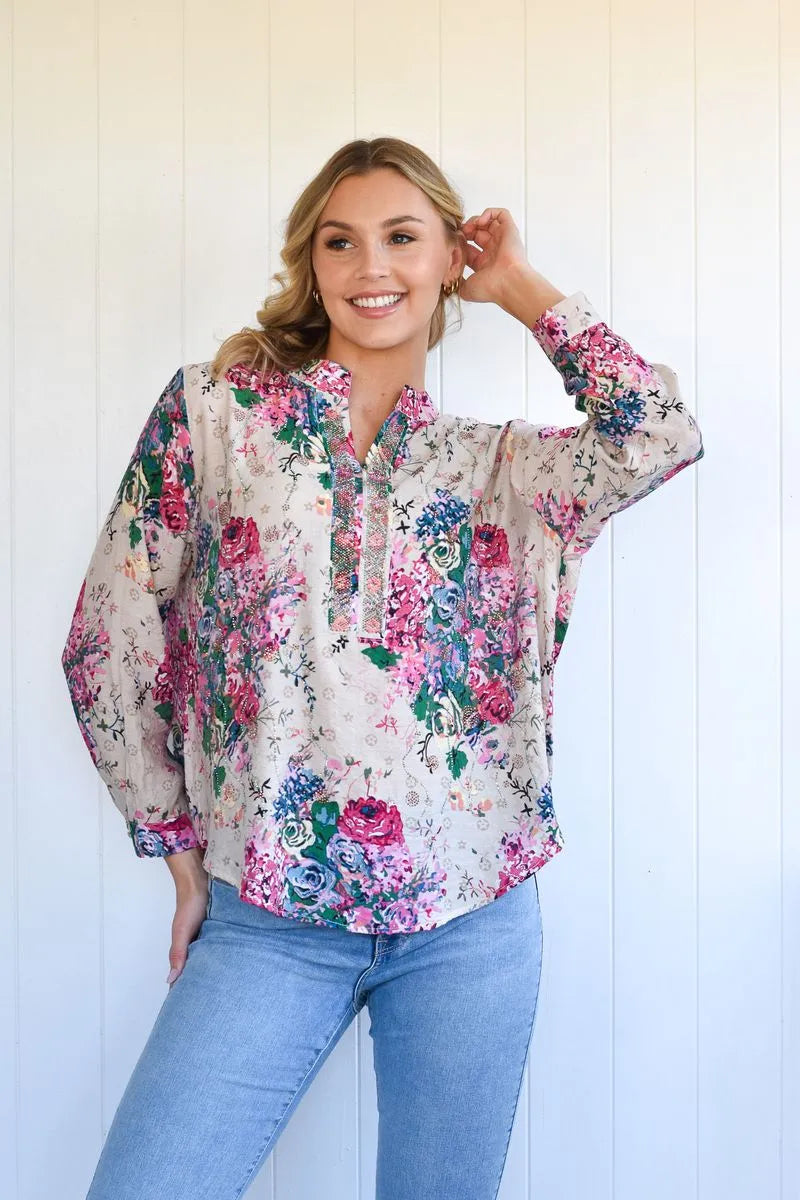 ROSE SPARKLE BOUTIQUE BLOUSE