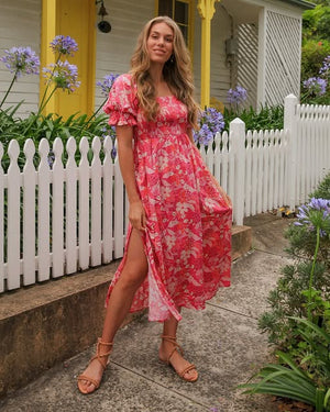 ELOISE SHIRRED MAXI DRESS