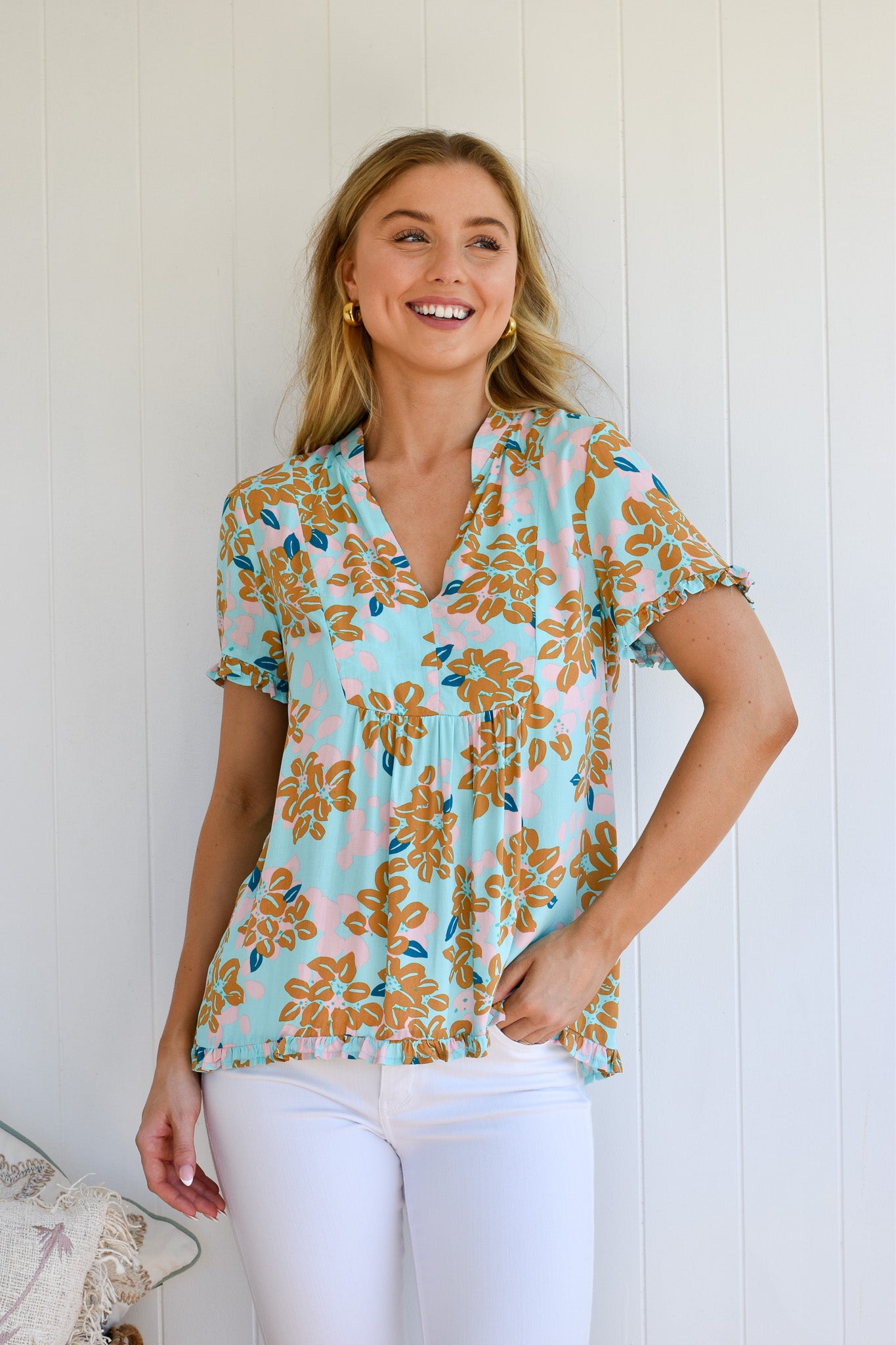 FRANGIPANI RAYON TOP