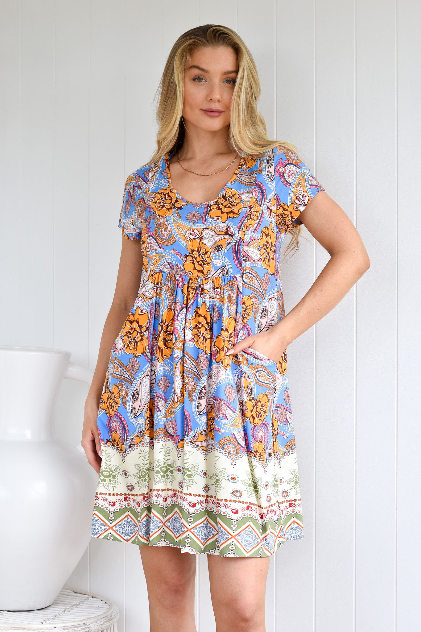 CHILL OUT RAYON DROOP MINI DRESS