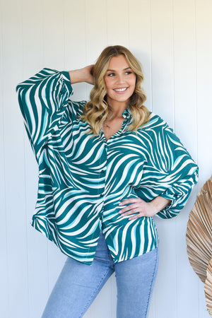 OCEANIC ZEBRA PRINT TOP