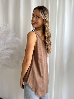 LINEN SINGLET TOP