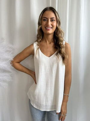 LINEN SINGLET TOP