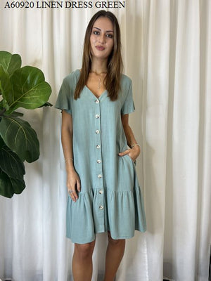 GRACE A-LINE LINEN DRESS