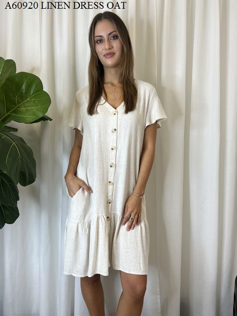 GRACE A-LINE LINEN DRESS