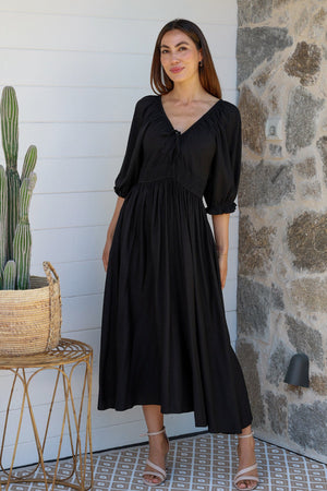 ARIAH BLACK MIDI DRESS