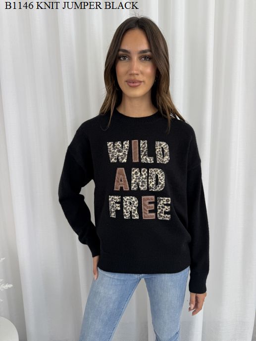 WILD AND FREE APPLIQUE JUMPER