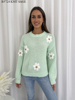 DAHLIA APPLIQUE KNIT JUMPER