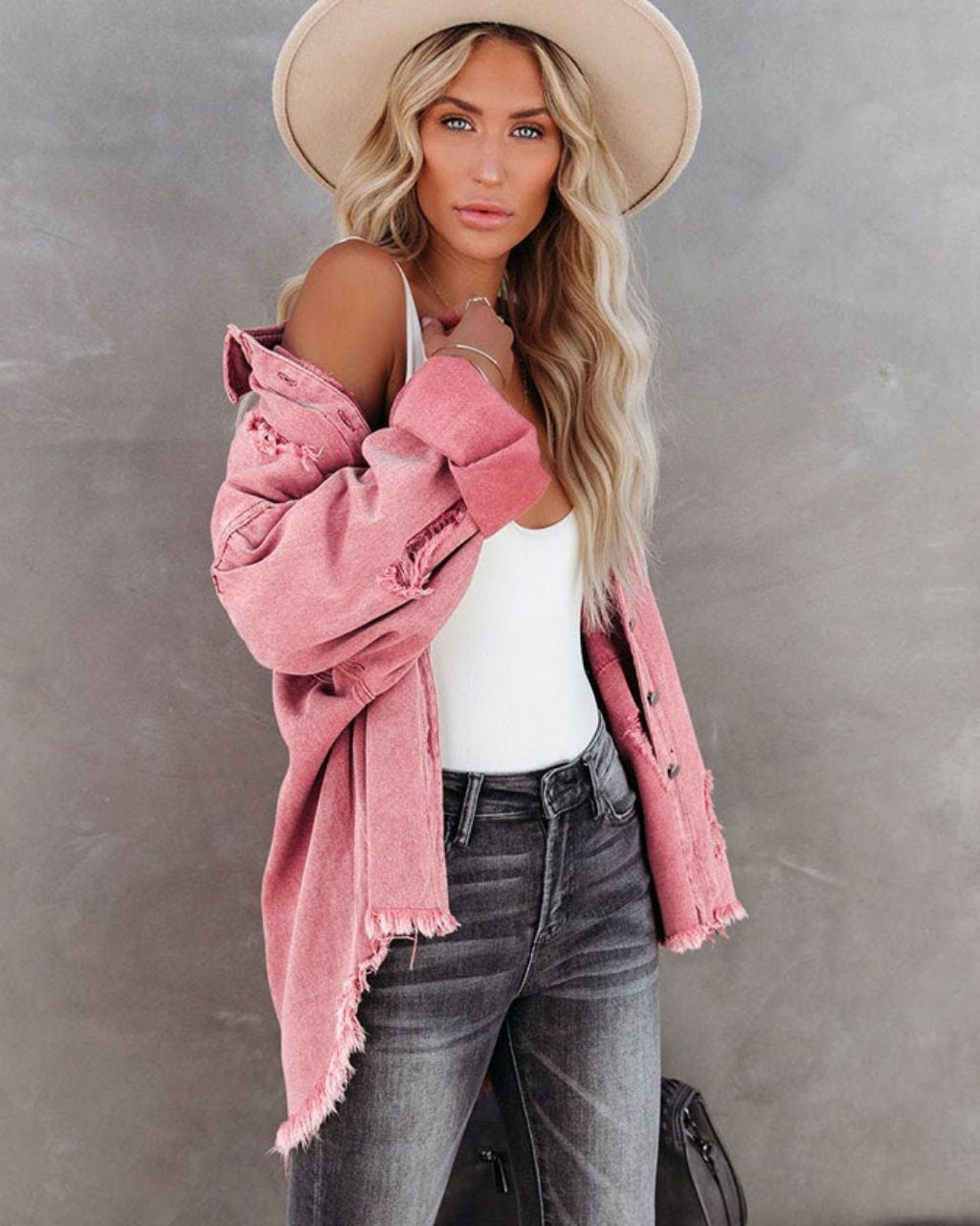 COTTON RIPPED DENIM JACKET