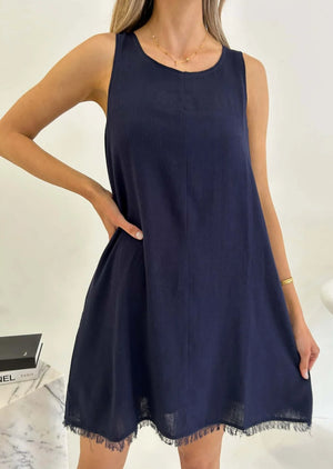 FREYA DRESS - NAVY