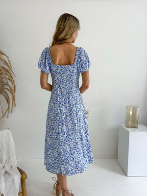 IVANA WILDFLOWER PRINT MIDI DRESS