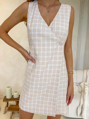 GINGHAM MAXXINE WRAP DRESS