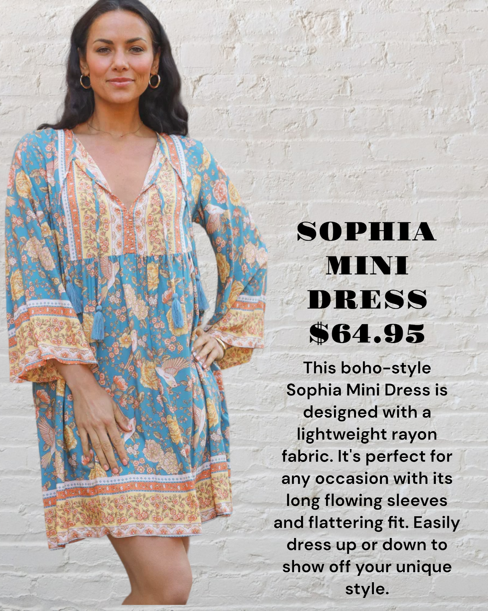 SOPHIA MINI DRESS LONG SLEEVE