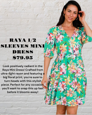 RAYA 1/2 SLEEVES MINI DRESS