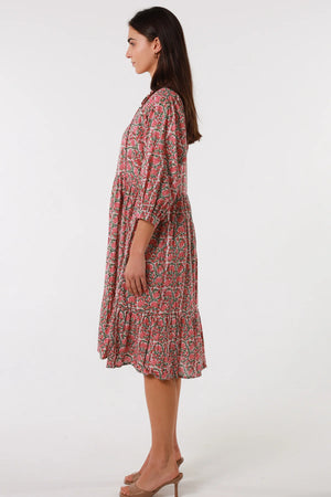 INDAH 100% COTTON MIDI DRESS