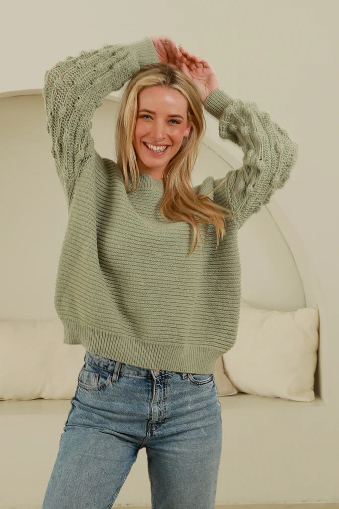 KNIT JUMPER BOBBLE SLEEVES