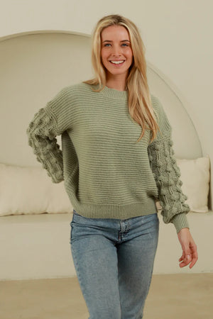 KNIT JUMPER BOBBLE SLEEVES