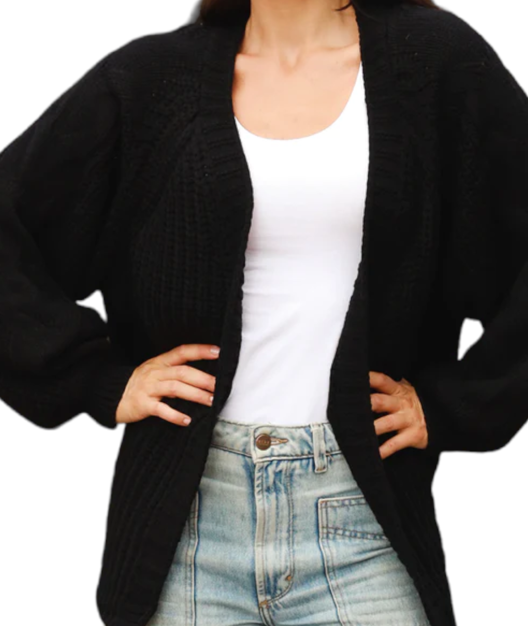 KNITTED PLAIN CARDIGAN