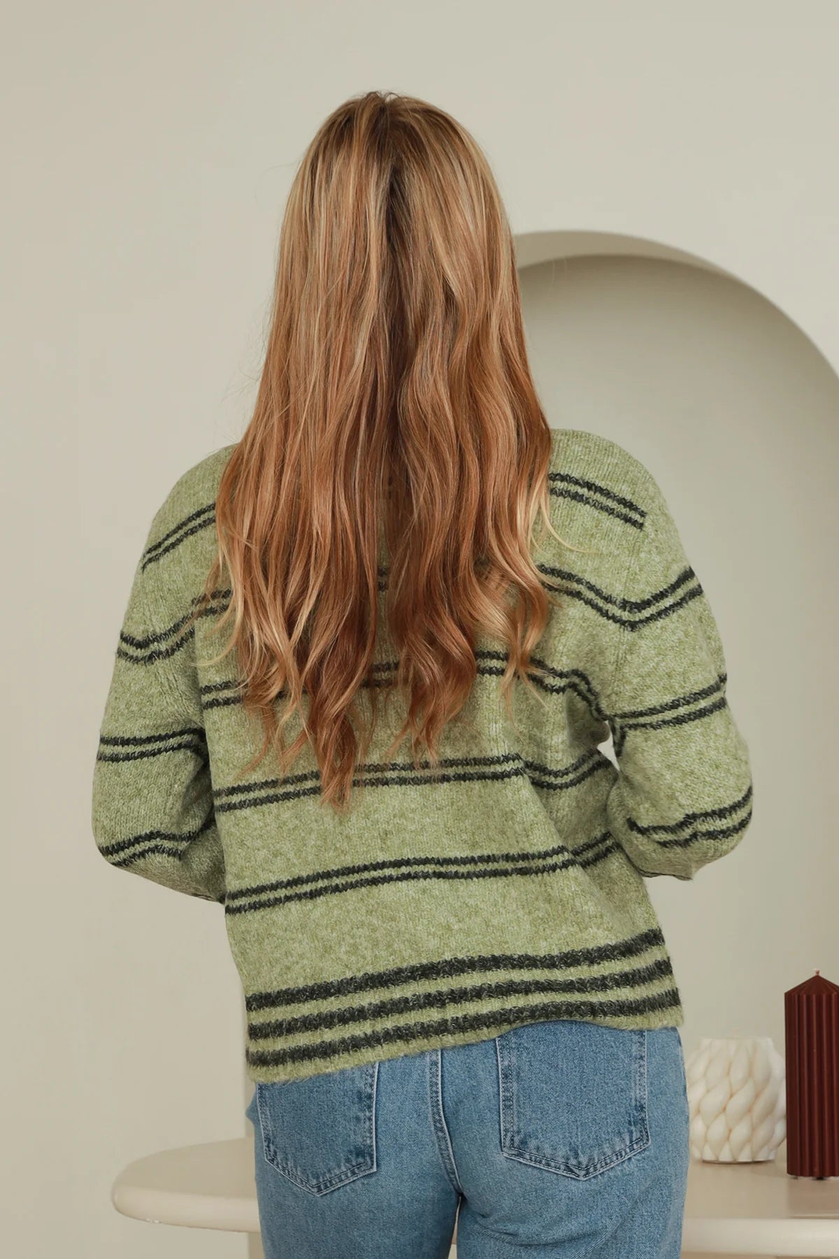 GREEN STRIPED JUMPER