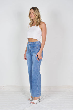 FLARED JEANS BY WAKEE DENIM