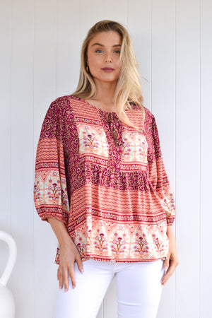 KIESHAN BOHO BABYDOLL TOP