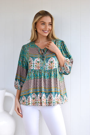 KIESHAN BOHO BABYDOLL TOP