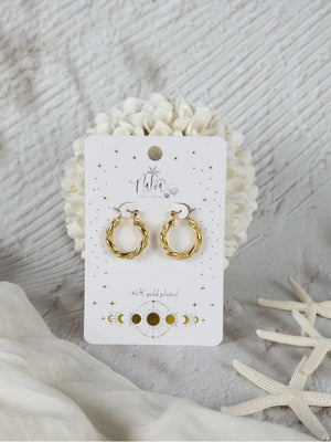 18K GOLD PLATED HOOPS - TWIST