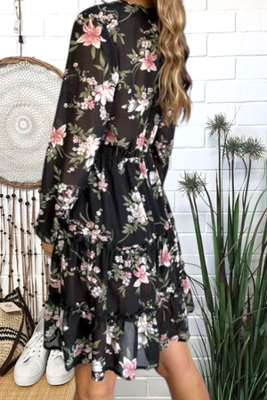 MIRACLE CHIFFON FLORAL DRESS