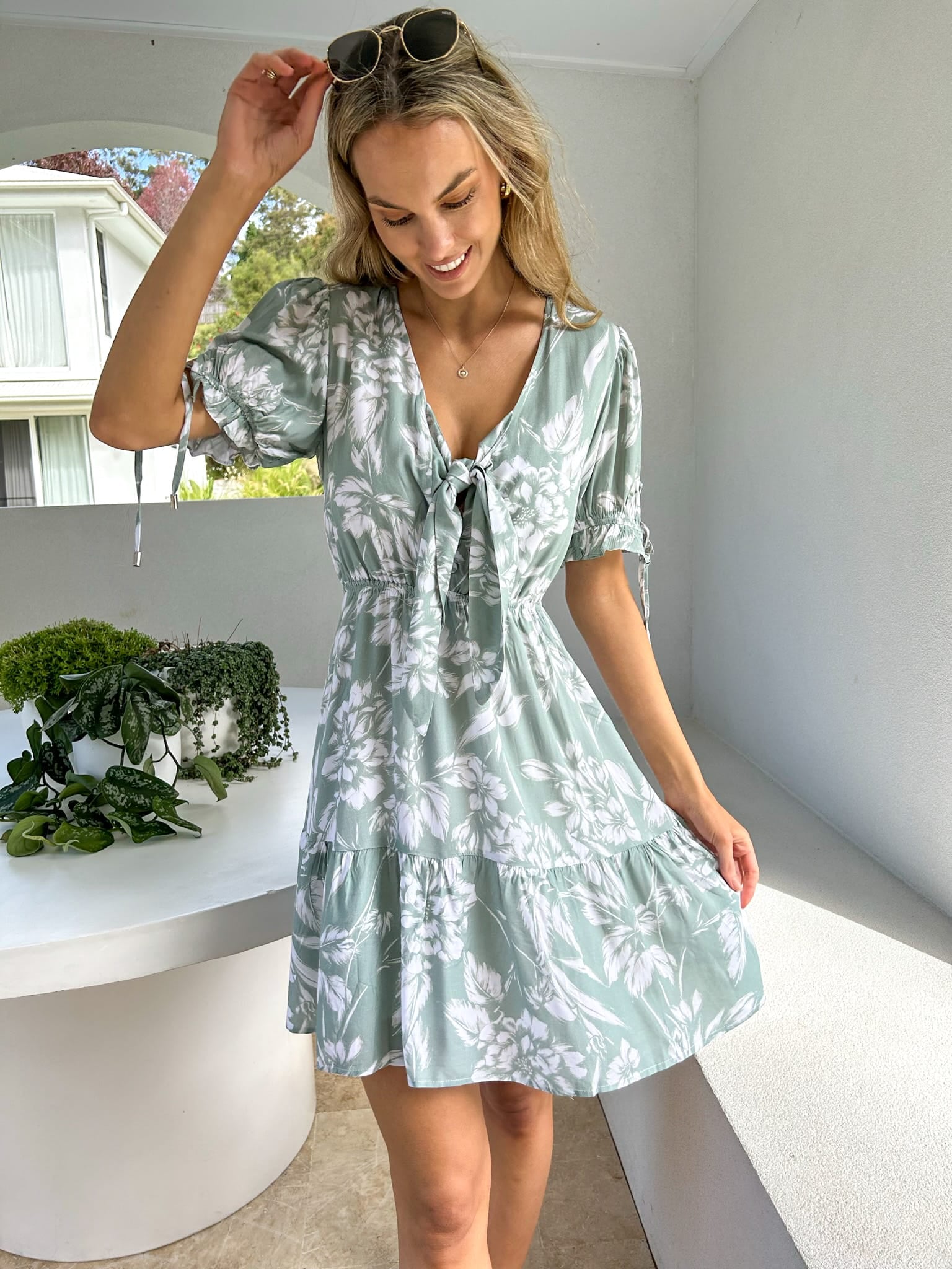 LILY TIE DRESS - SORRENTO PRINT