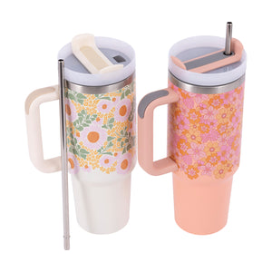 PICNIC RETRO FLORAL INSULATED TUMBLER