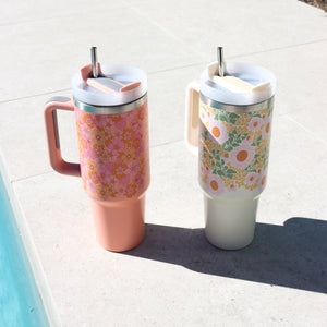 PICNIC RETRO FLORAL INSULATED TUMBLER