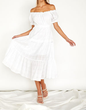 O/S MIDI FRILLED DRESS