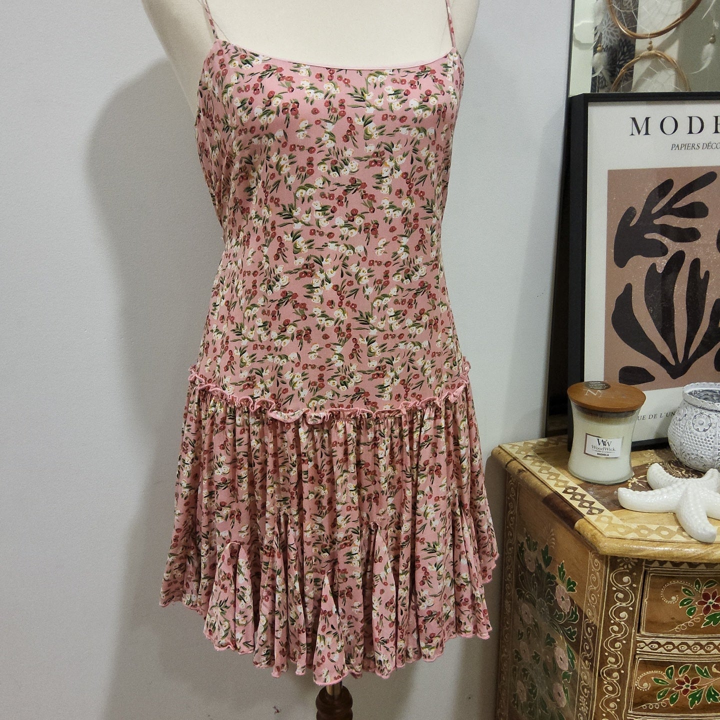 IND PINK FLORAL MINI DRESS