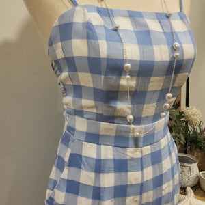 WC JUMPSUIT TIE BACK GINGHAM