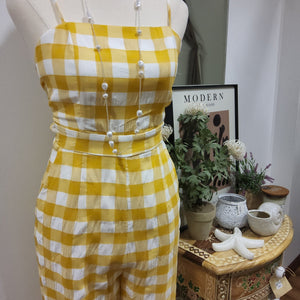 WC JUMPSUIT TIE BACK GINGHAM