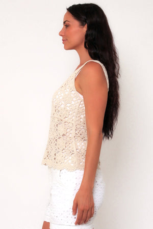 IB BOHO CROCHET  SINGLET TOP