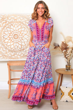 ENSLEY CAP SLEEVES MAXI DRESS - Hippy Haven