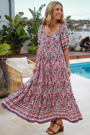 IB RILEY FLOUNCE SLEEVE MAXI WAS $78.95